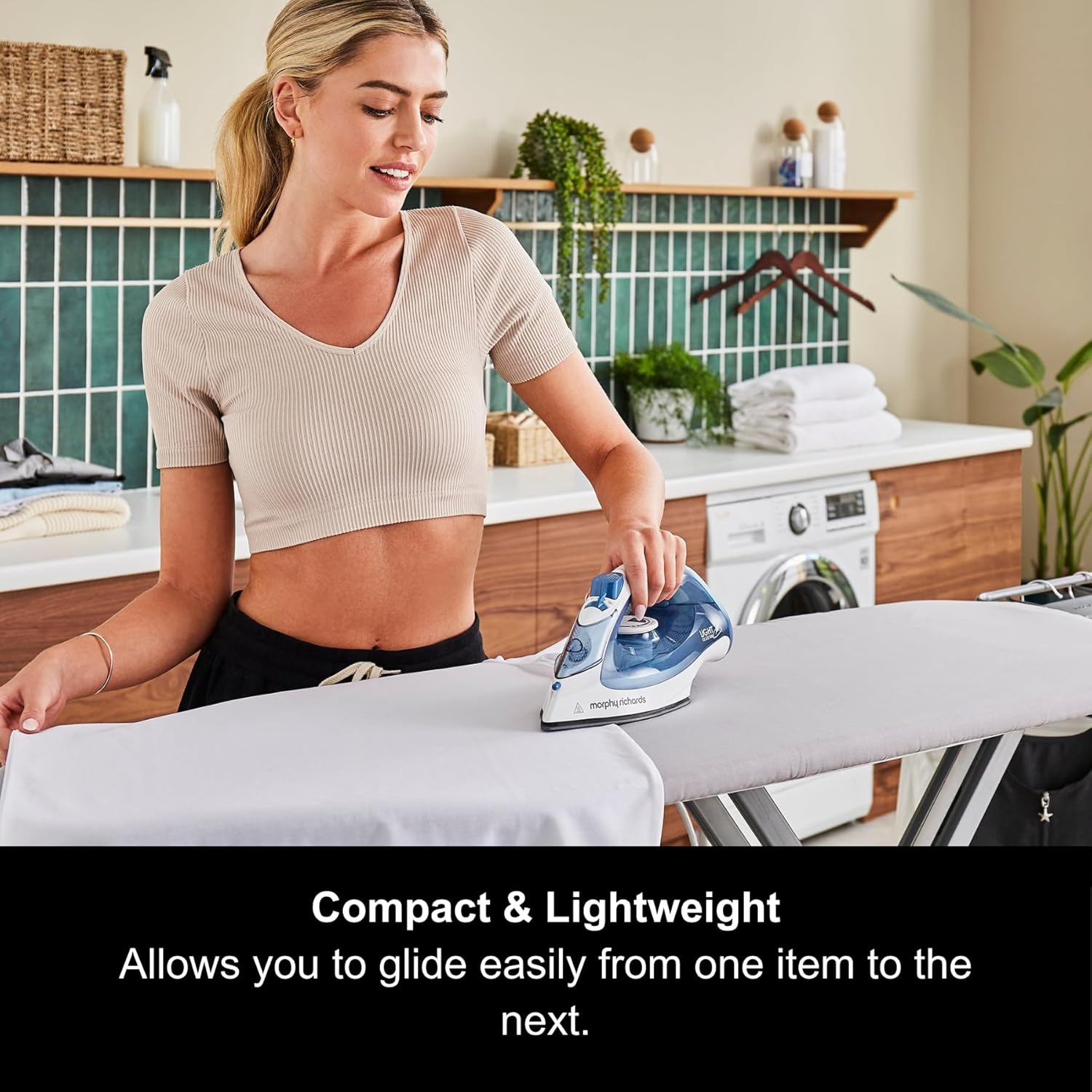 2200W Steam Iron Ceramic Soleplate 100g Boost Lightweight