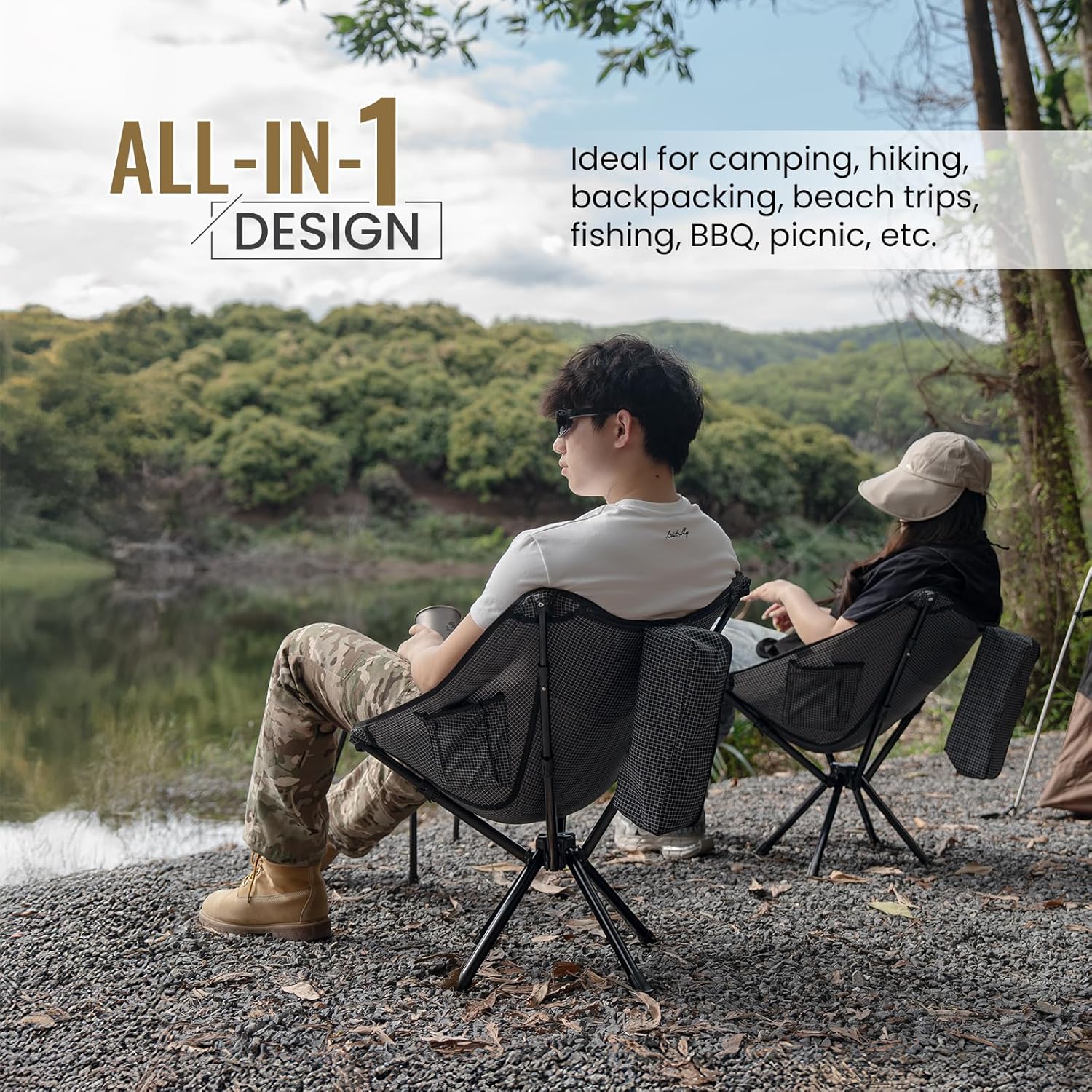 Lightweight Folding Camping Chair Portable Backpack Seat