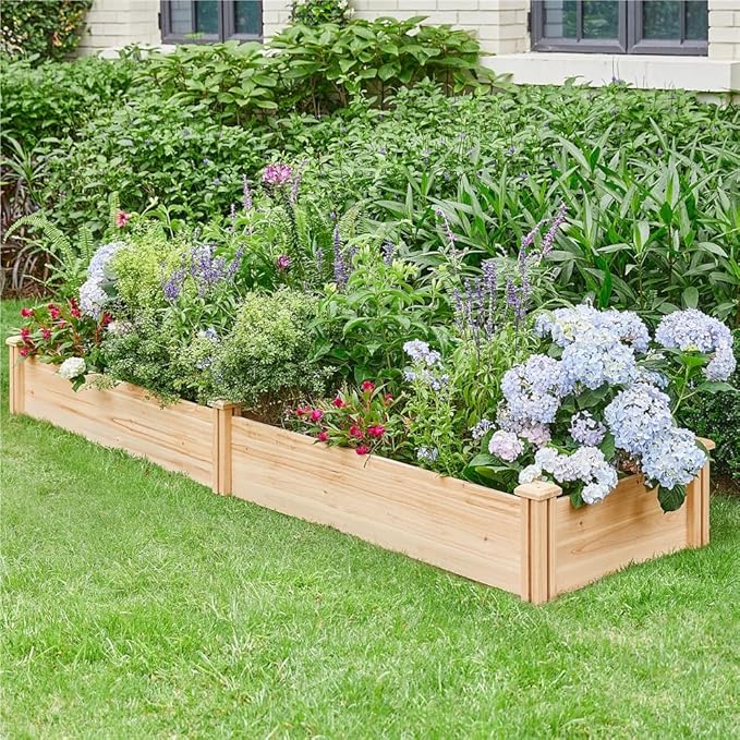 Extra Large Wooden Raised Garden Bed 241cm Divisible Planter