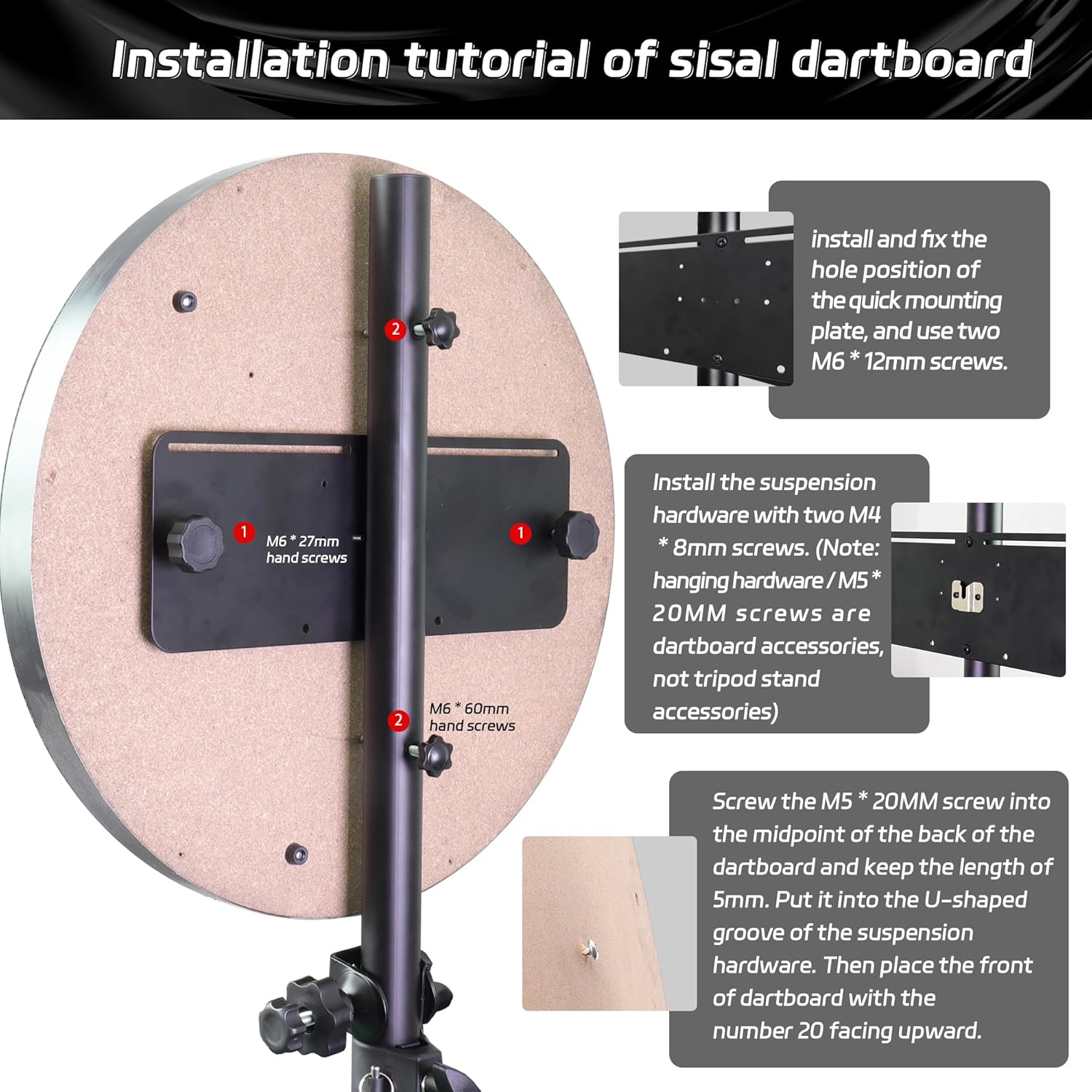Dart Board Stand Tripod Adjustable Portable Free Standing