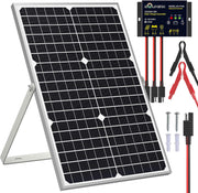 30W 12V Solar Panel Kit Trickle Charger With Mount Bracket