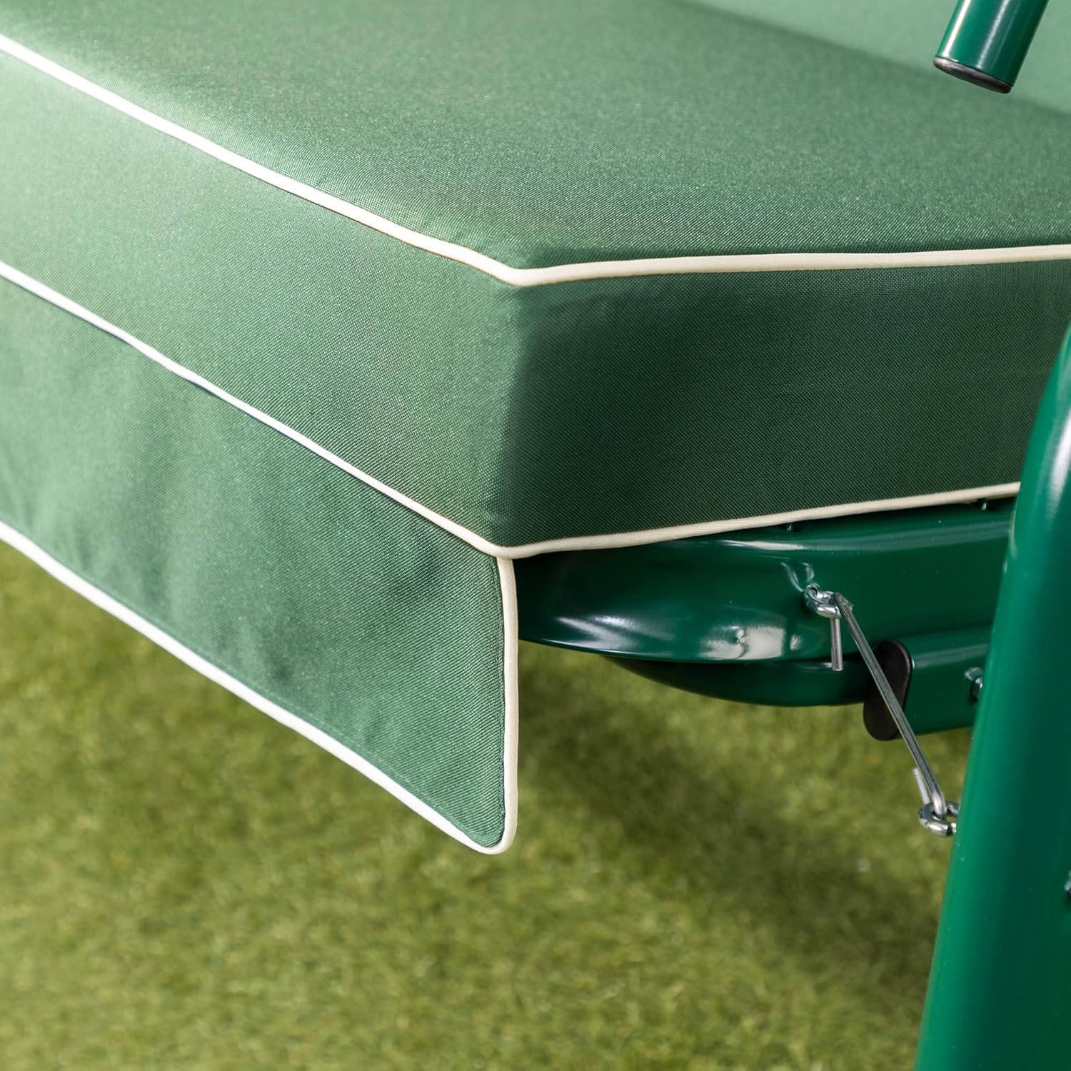 3 Seater Reclining Garden Swing Seat Green Canopy