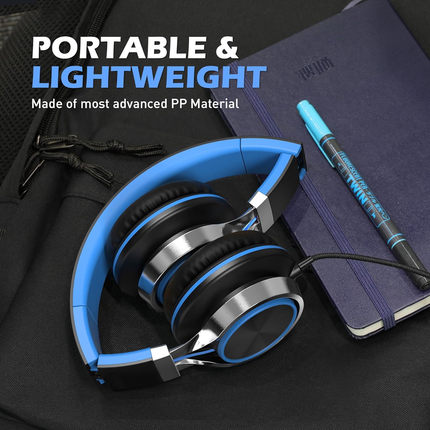 Wired On Ear Headphones with Mic 3.5mm Foldable Stereo Sound