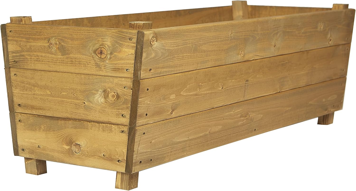 Heavy Duty Large Wooden Trough Planter 102cm Outdoor