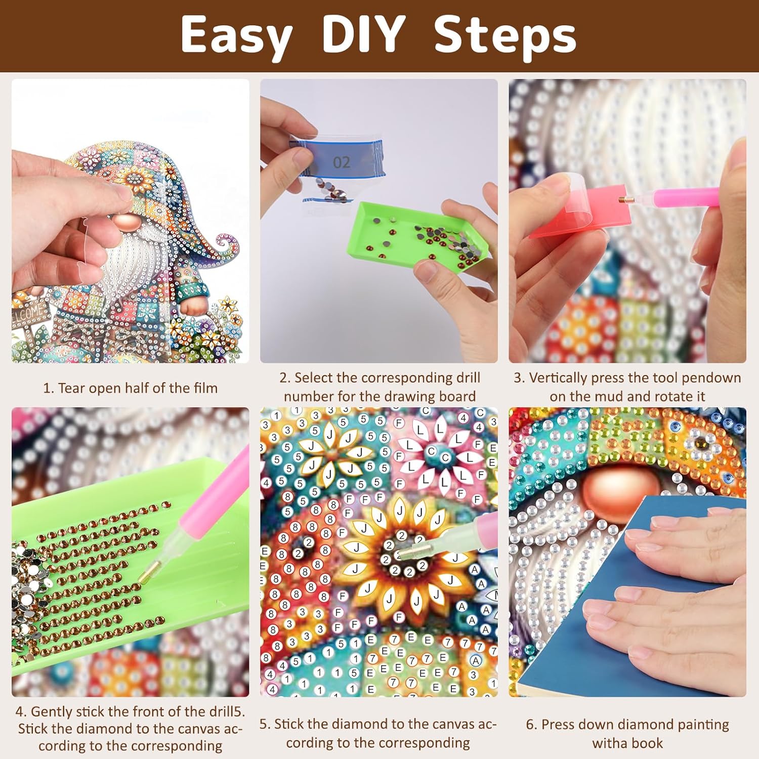 Diamond Painting Gnome Hanging Kit DIY Crystal Art Decor