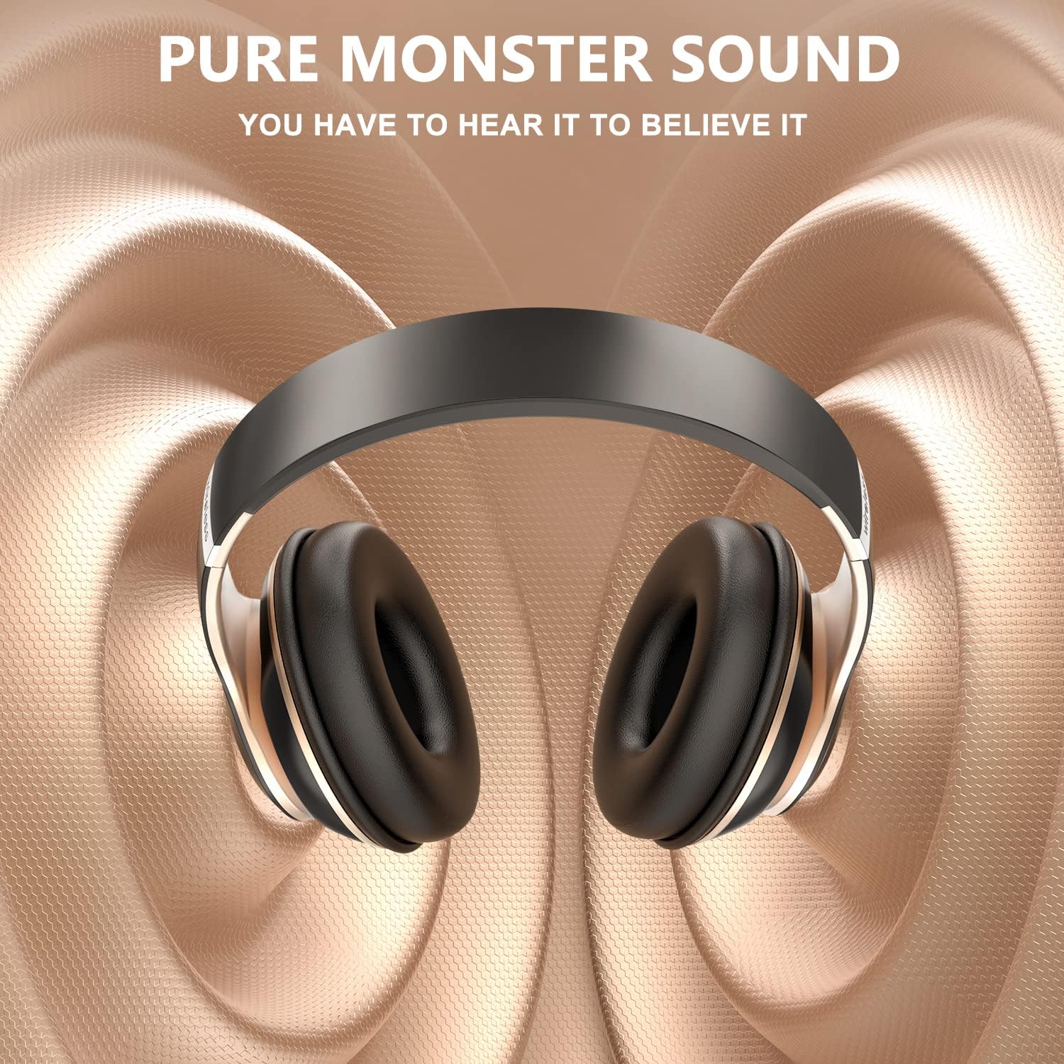 Bluetooth Over Ear Headphones 65H Playtime Foldable Wireless Mic 6 EQ