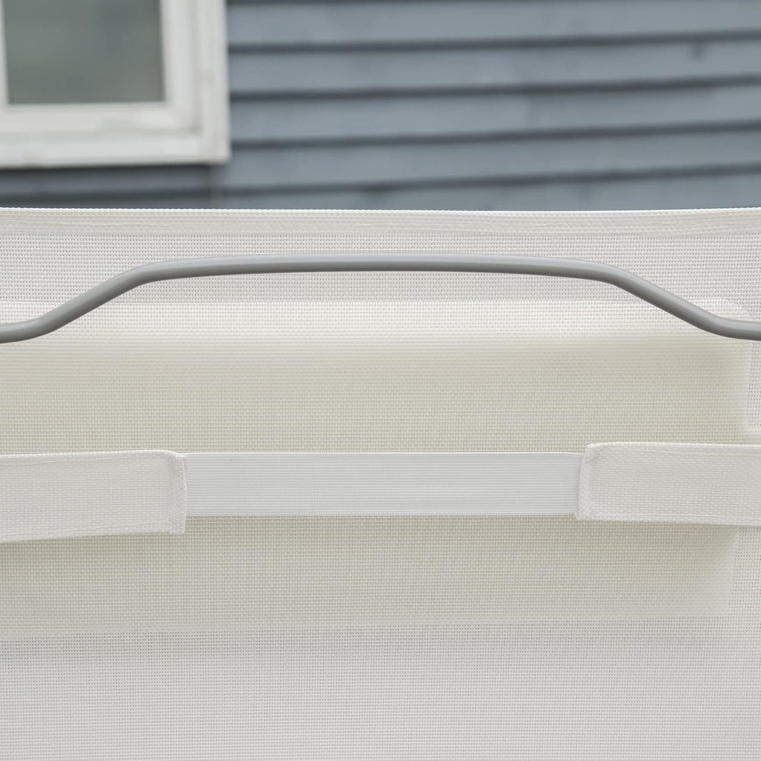 7 Level Folding Sun Lounger Recliner Cream White
