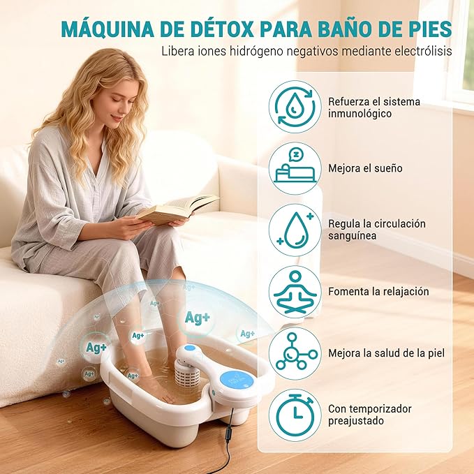Ionic Detox Foot Bath Machine Electrolysis Spa One Button