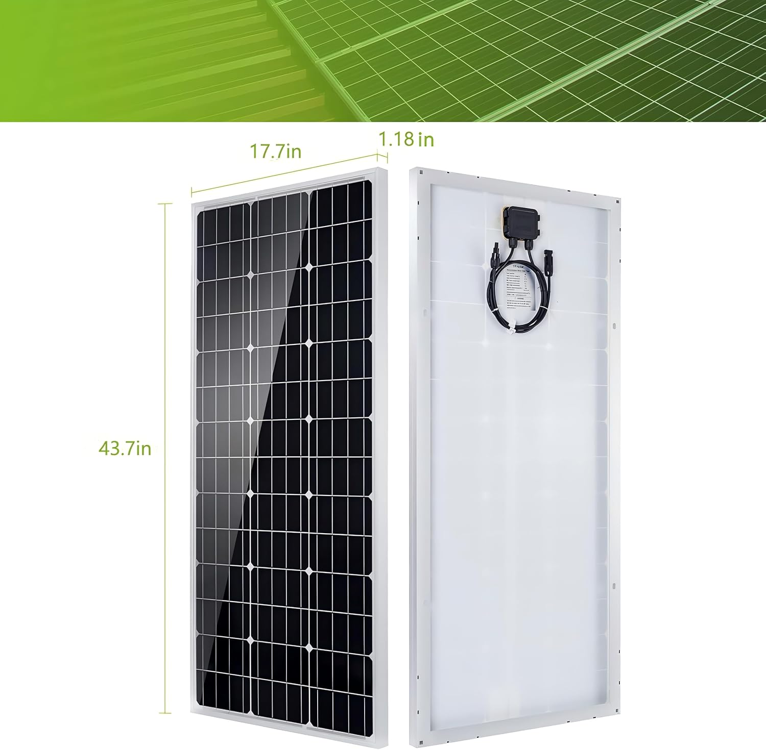 100W 12V Solar Panel Kit Mono RV Off Grid Controller Cables Mount