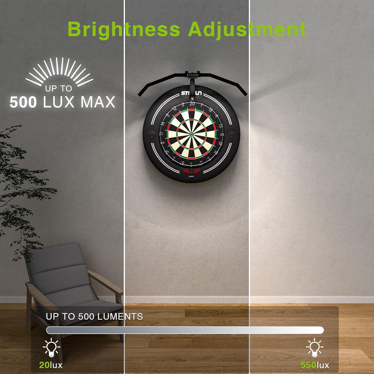 Dart Board LED Light 135 Degree Foldable Adjustable Brightness