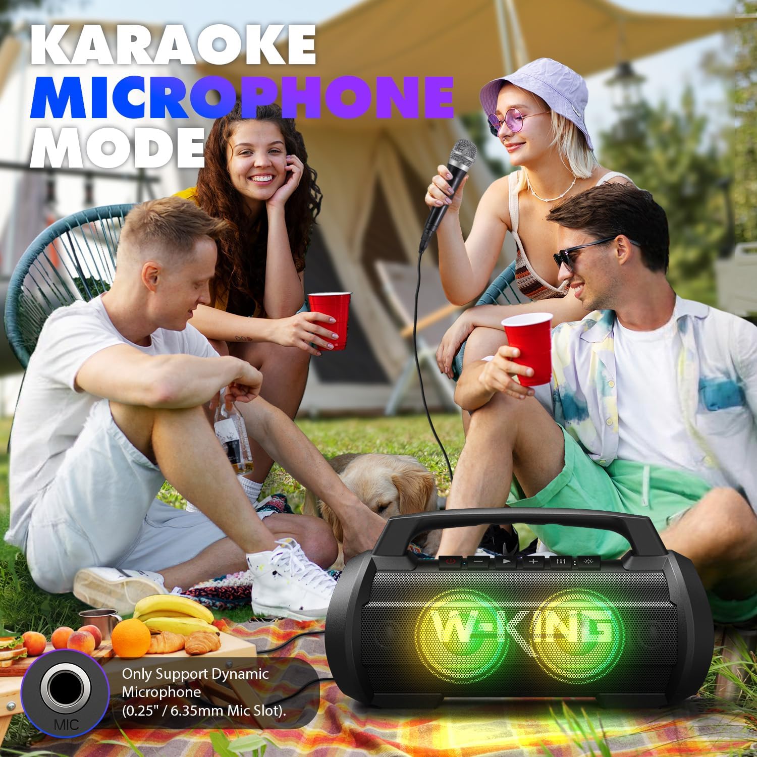 120W Bluetooth Speaker Deep Bass Waterproof 42H Play LED