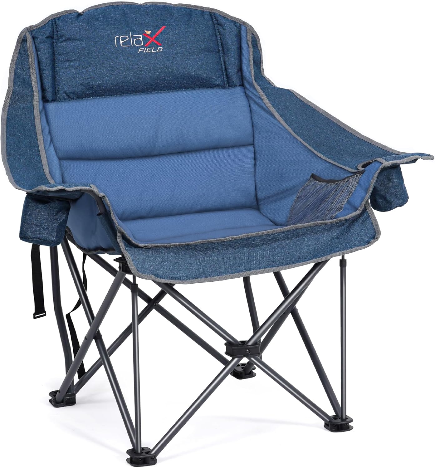 Oversized Padded Camping Chair 227KG Blue