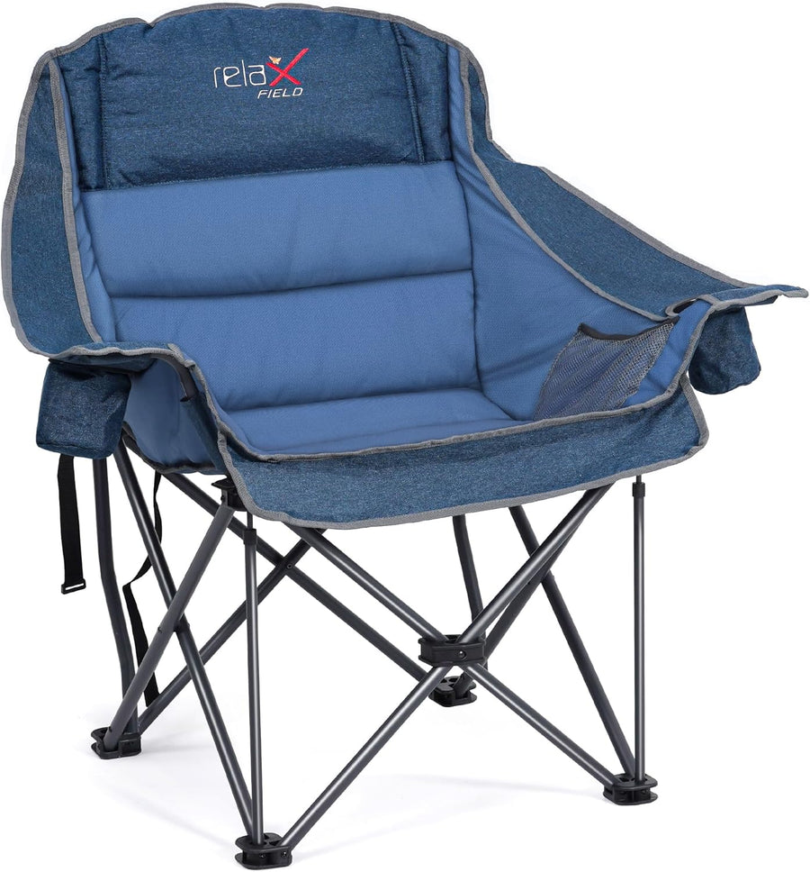 Oversized Padded Camping Chair 227KG Blue