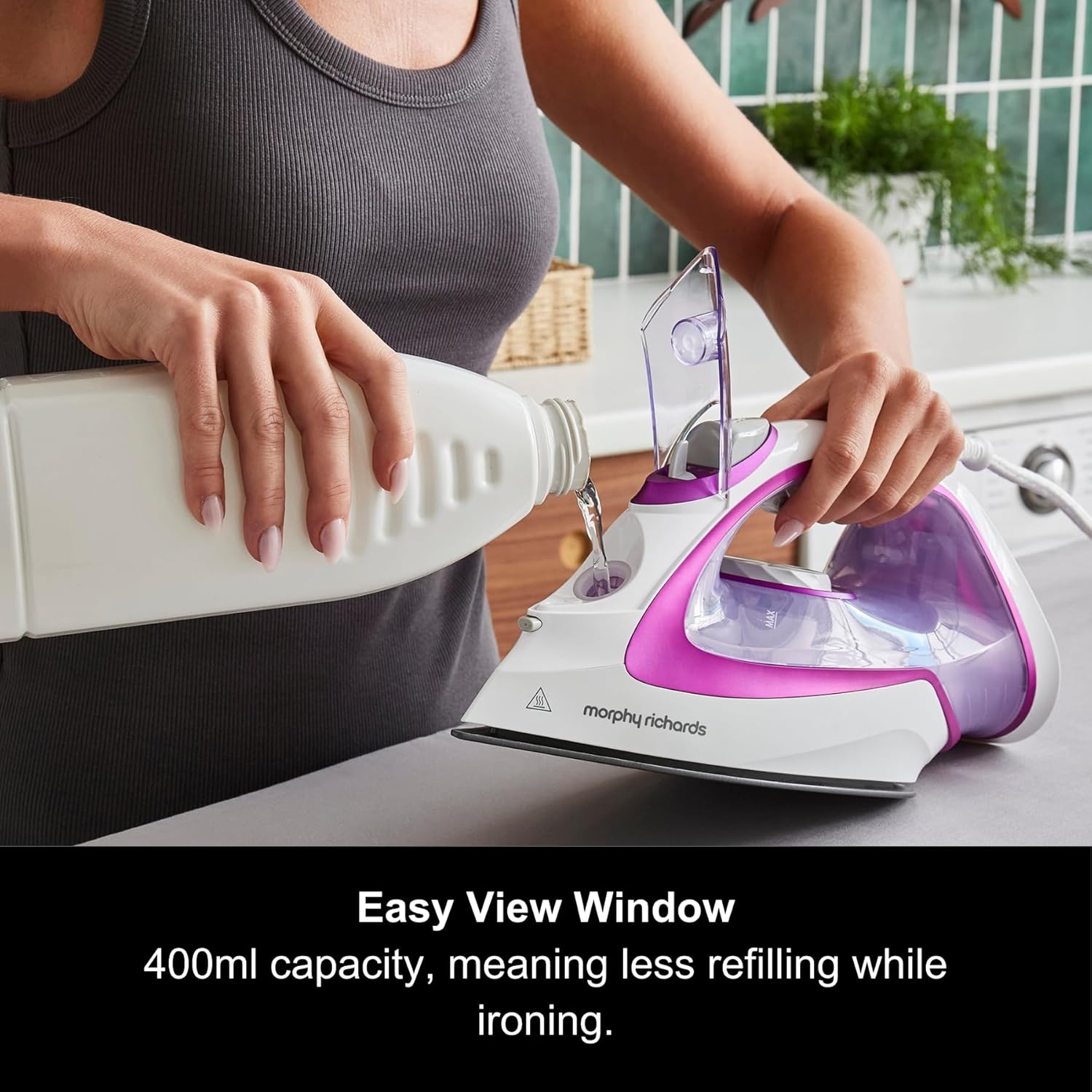 2800W Steam Iron Ceramic Soleplate 150g Steam Boost 400ml Tank