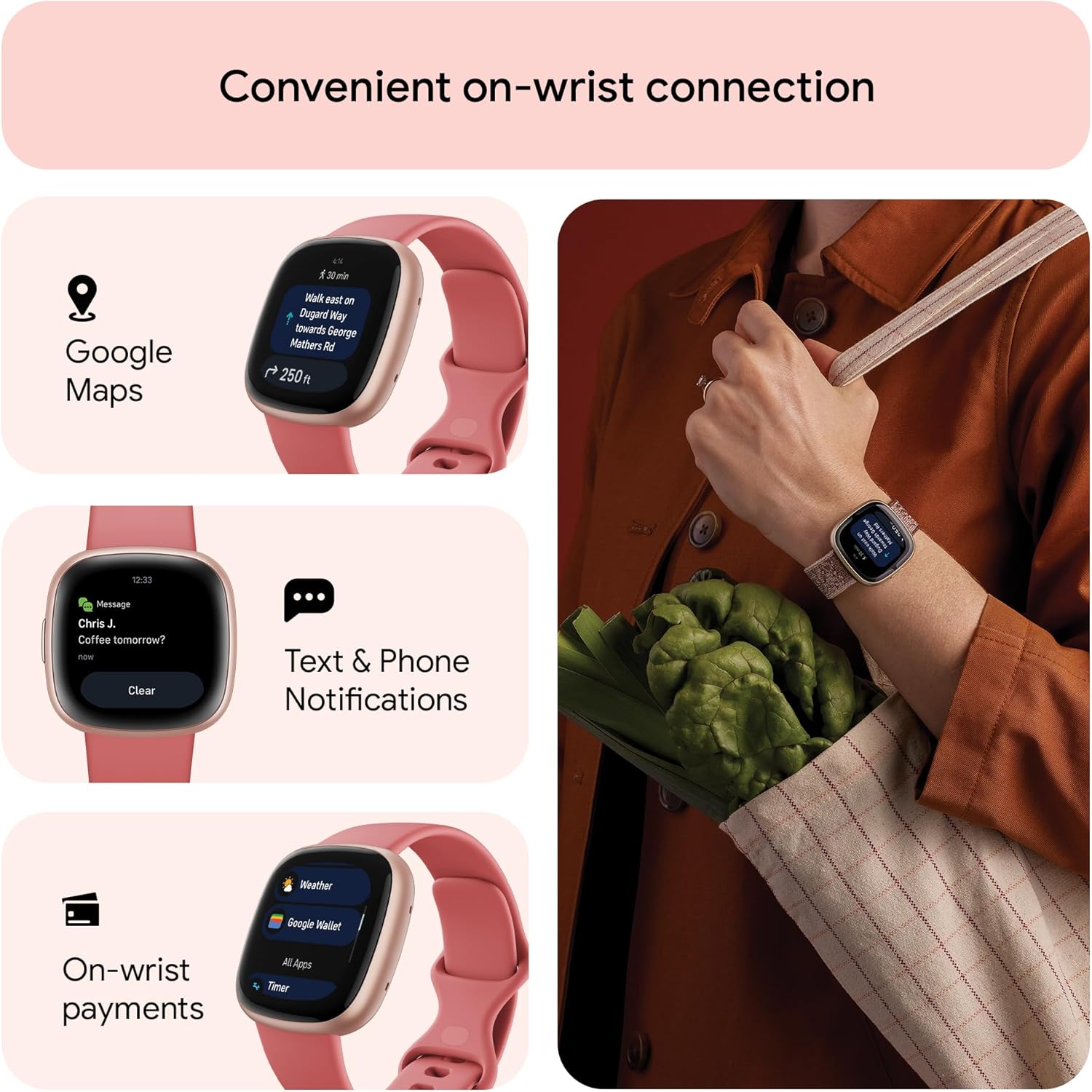GPS Fitness Smart Watch 6 Day Battery Sleep Tracker