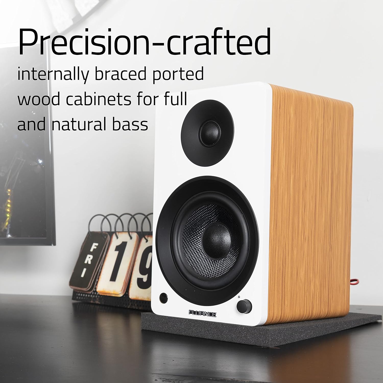 Active Bookshelf Speakers 90W Bluetooth 5 5 Inch HiFi RCA