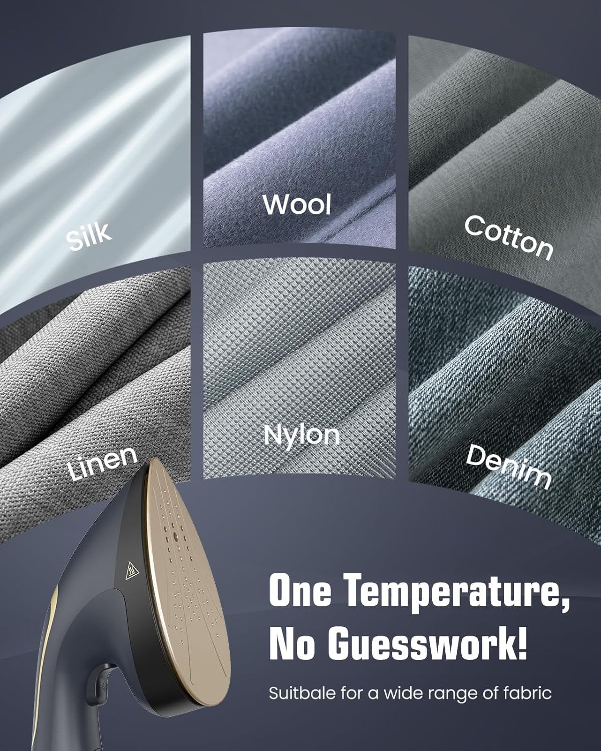 1500W Clothes Steamer Iron Handheld Wrinkle Remover Fast Heat