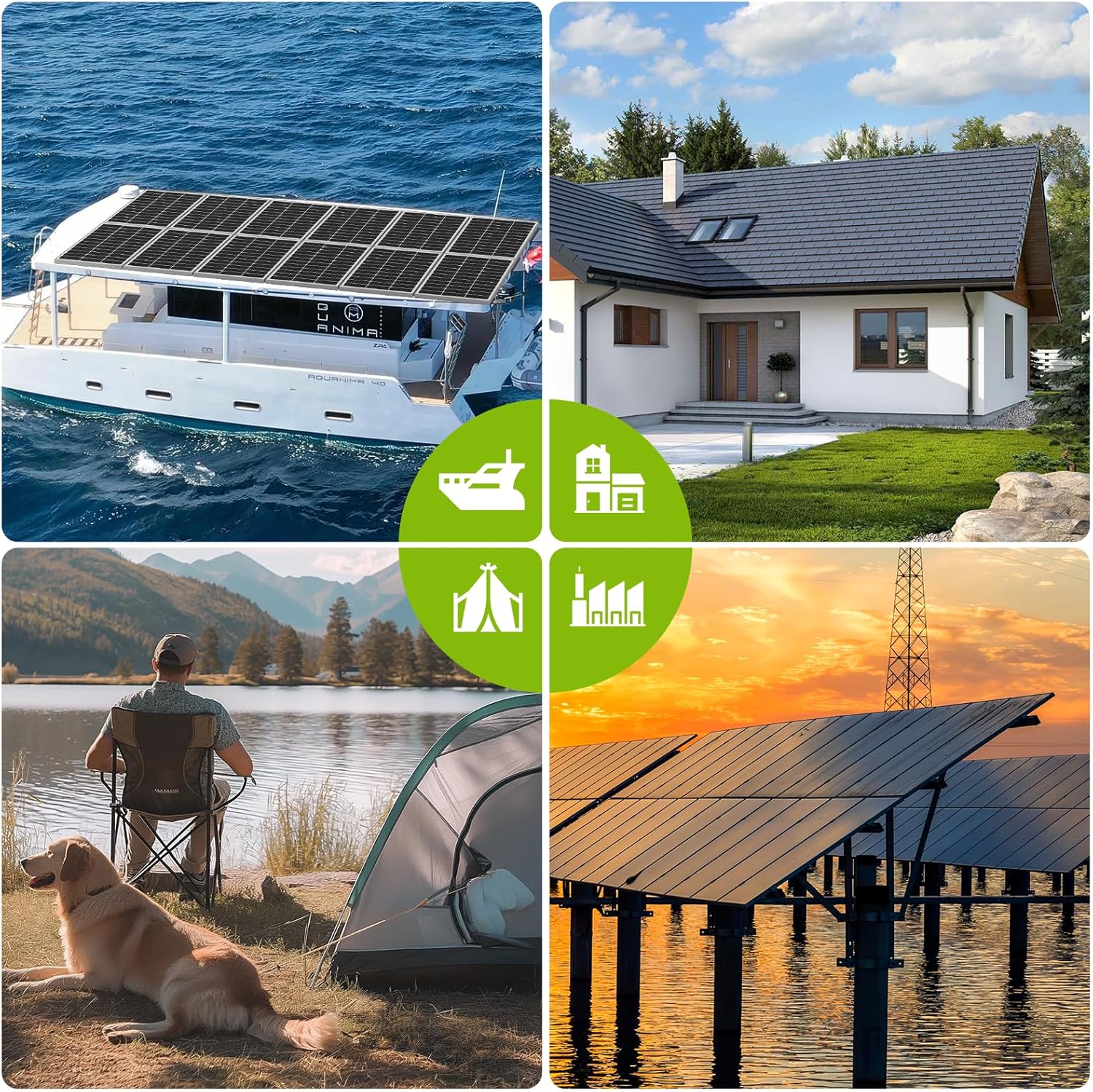 400W Solar Panel Kit 2x200W Mono 12V Charge Controller RV