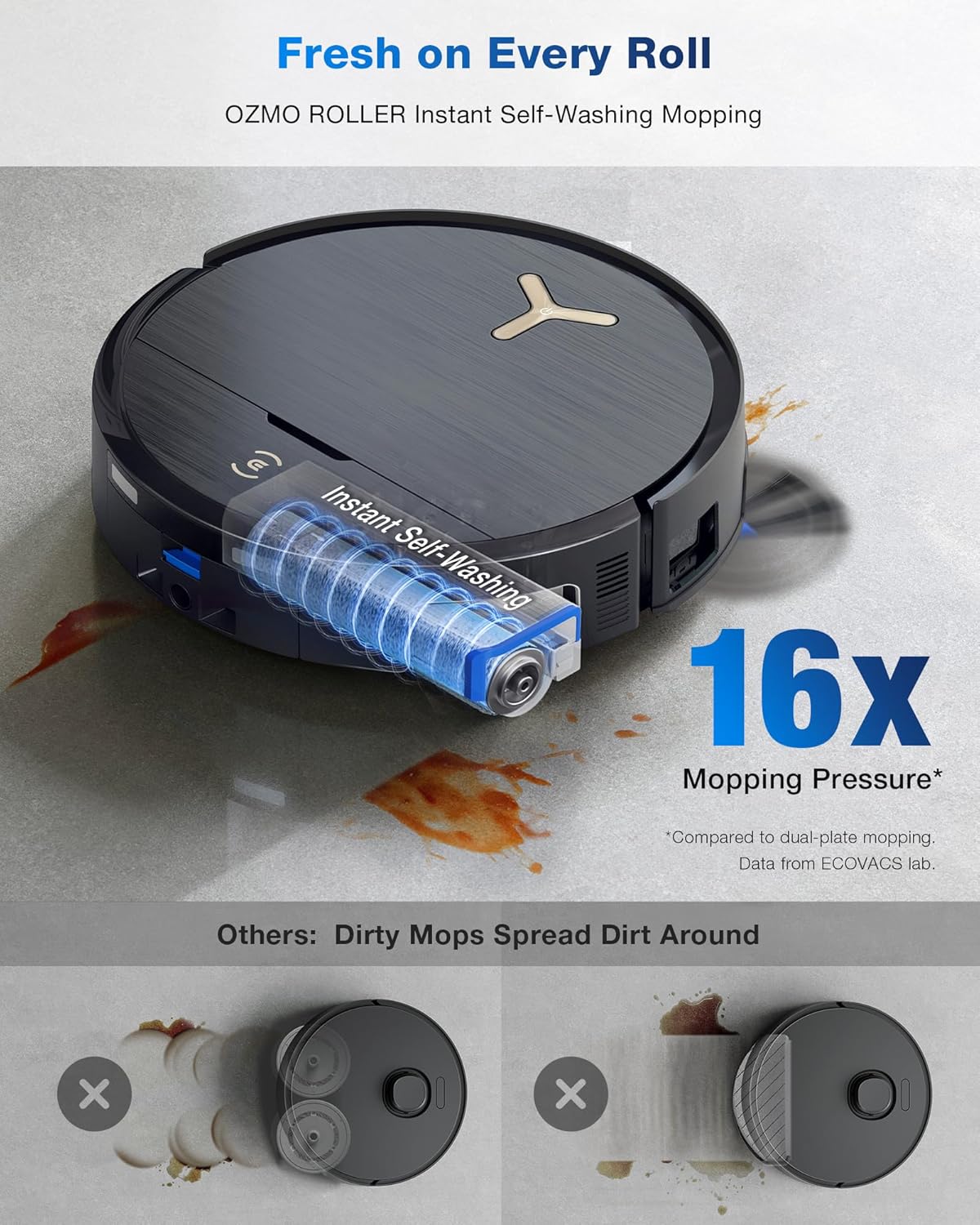 Robot Vacuum Mop 16600Pa Auto Wash Self Empty AI LiDAR WiFi