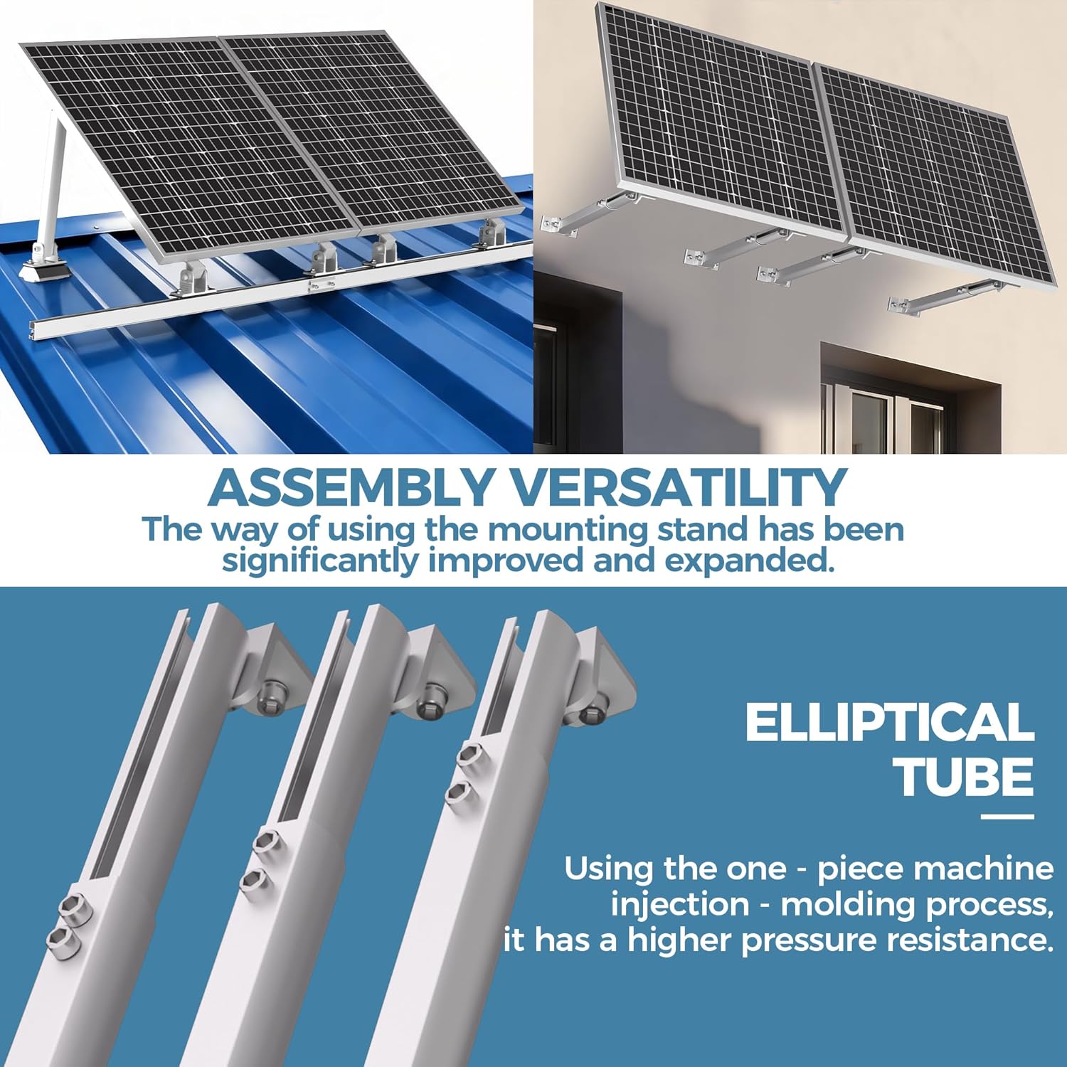Adjustable Solar Panel Mount Bracket 2 Panel Balcony Roof Wall