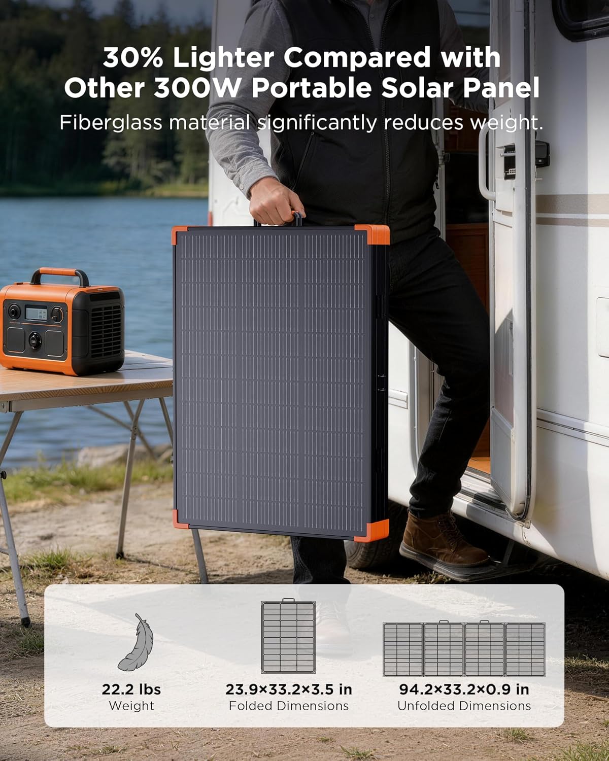 350W Foldable Solar Panel 25 High Efficiency IP68 Portable
