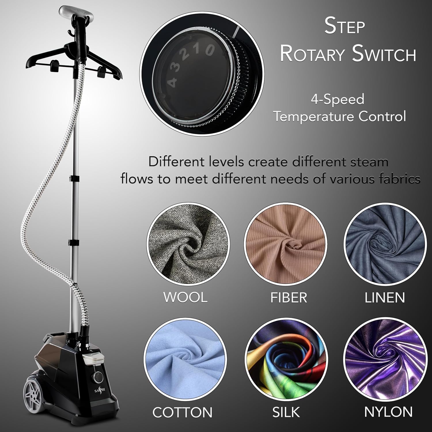 2200W Upright Garment Steamer 3L Tank Professional Clothes Iron