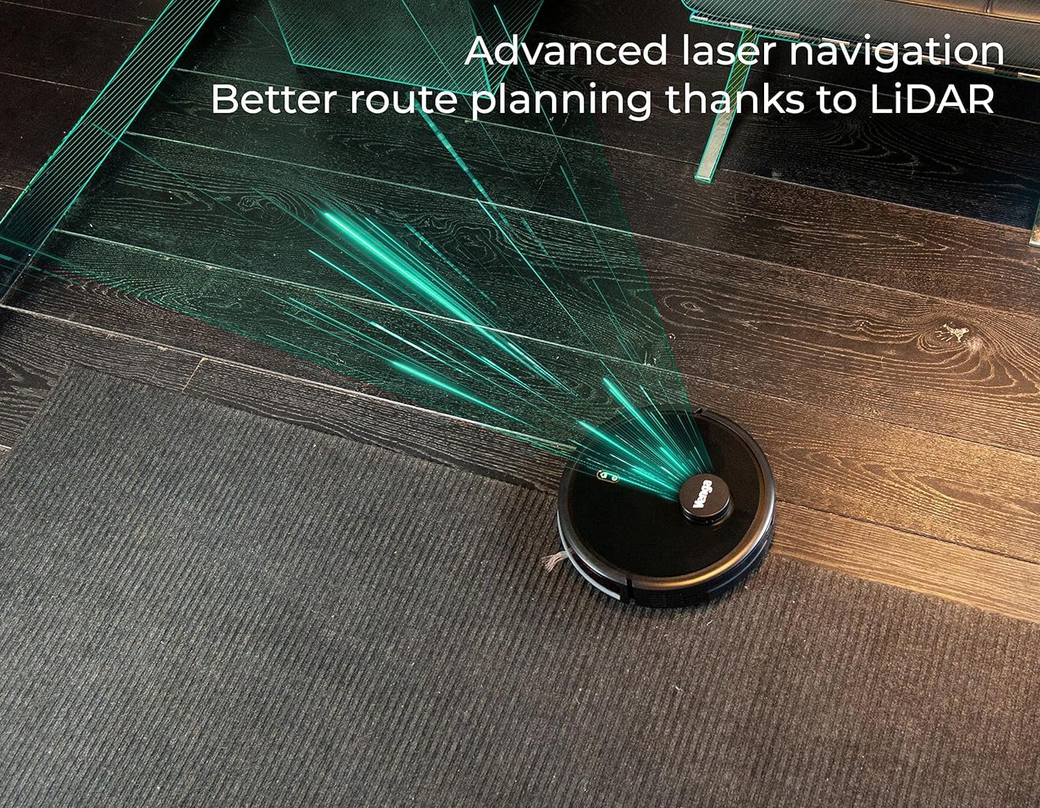 Robot Vacuum Mop 2300Pa LiDAR Laser App Control 6 Modes Auto