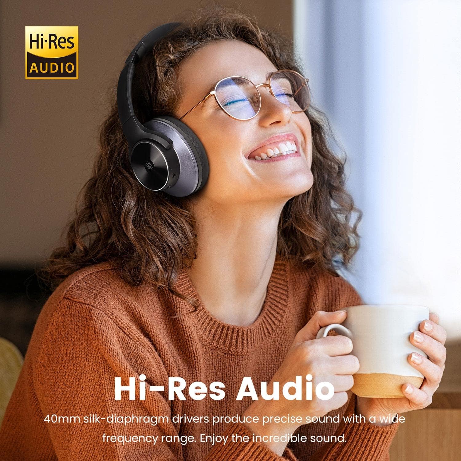 Bluetooth Noise Cancelling Over Ear Headphones 62H Battery