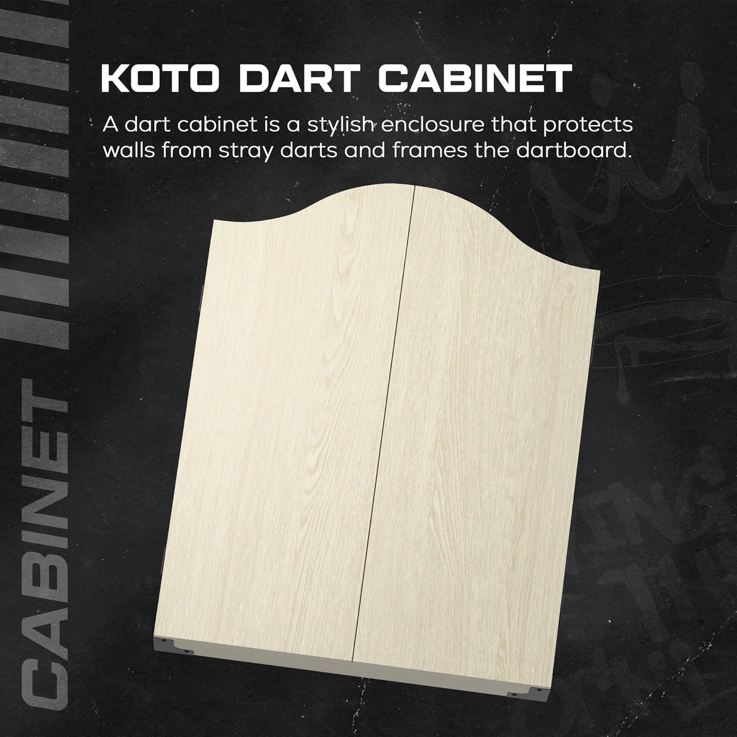 Wood Dartboard Cabinet Light Oak Wall Mount Scoreboard Storage