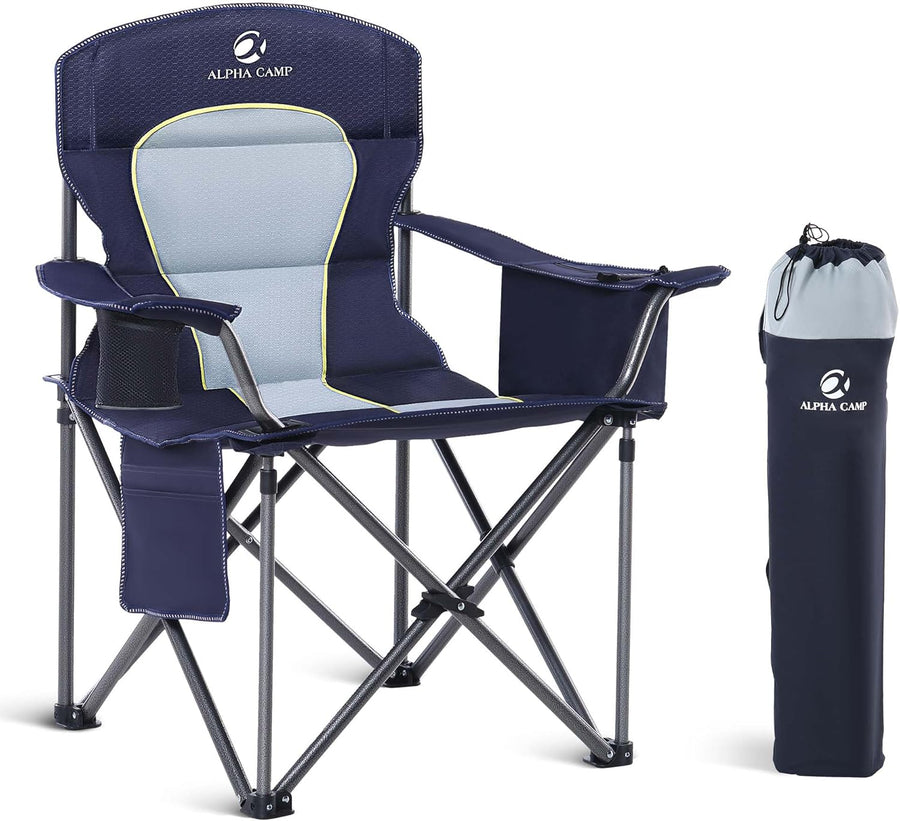 Oversized Camping Chair 200kg Cooler Bag Navy