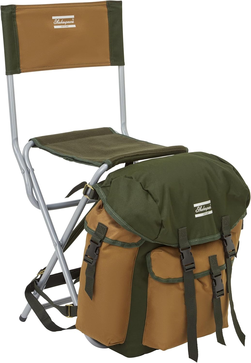 Folding Fishing Chair with Rucksack Storage Green