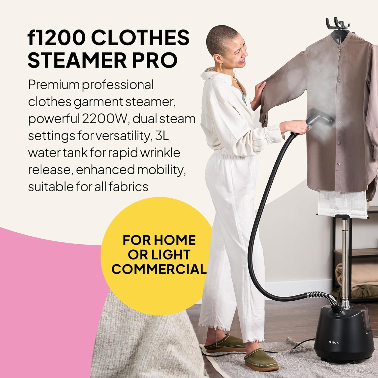 2200W Garment Steamer 3L Tank Upright 2 Modes Professional