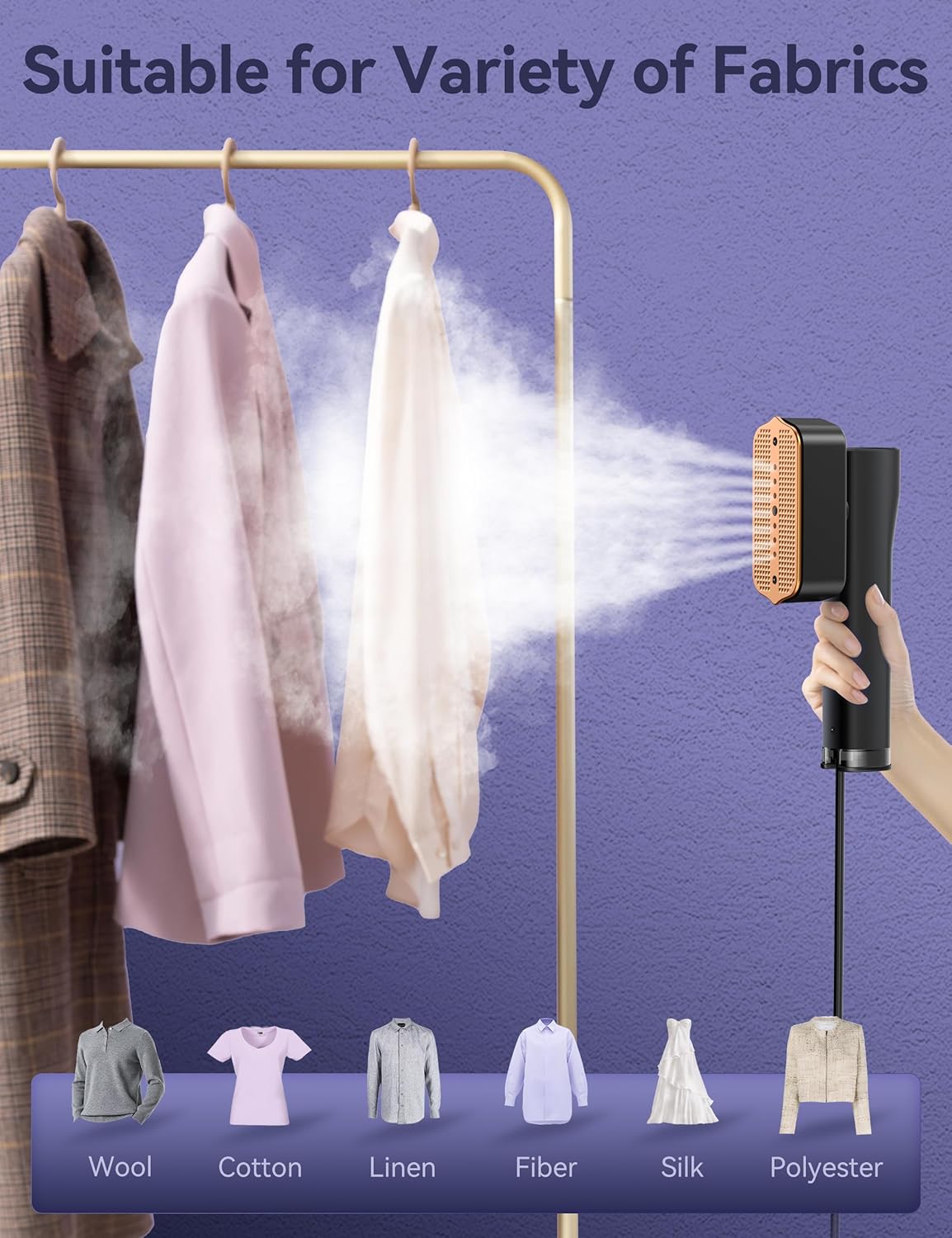 Handheld Garment Steamer 2in1 1200W Fast Heat 15s Travel