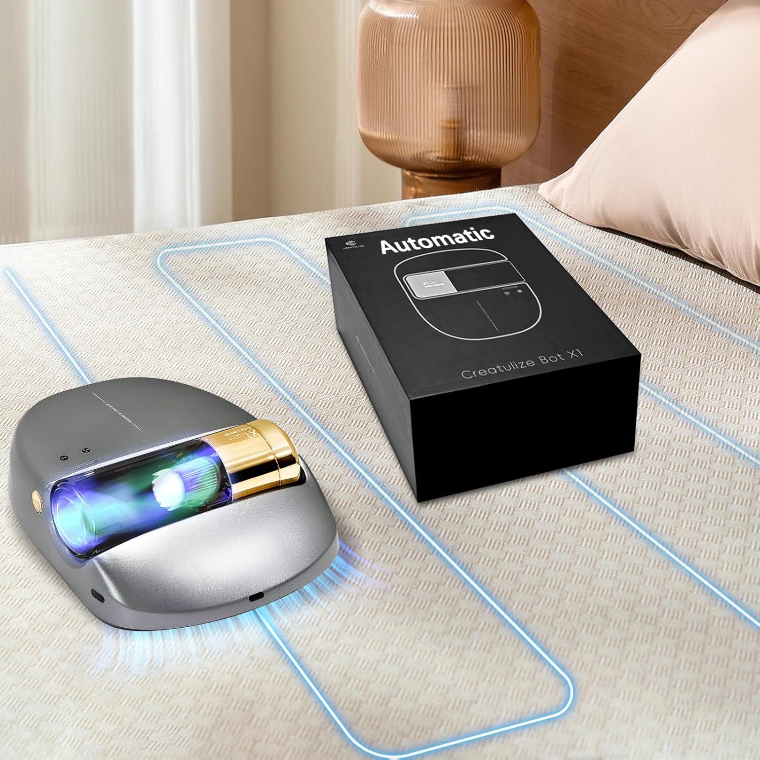 Robot Bed Vacuum UV Light Cordless Mattress Cleaner 14AW Suction