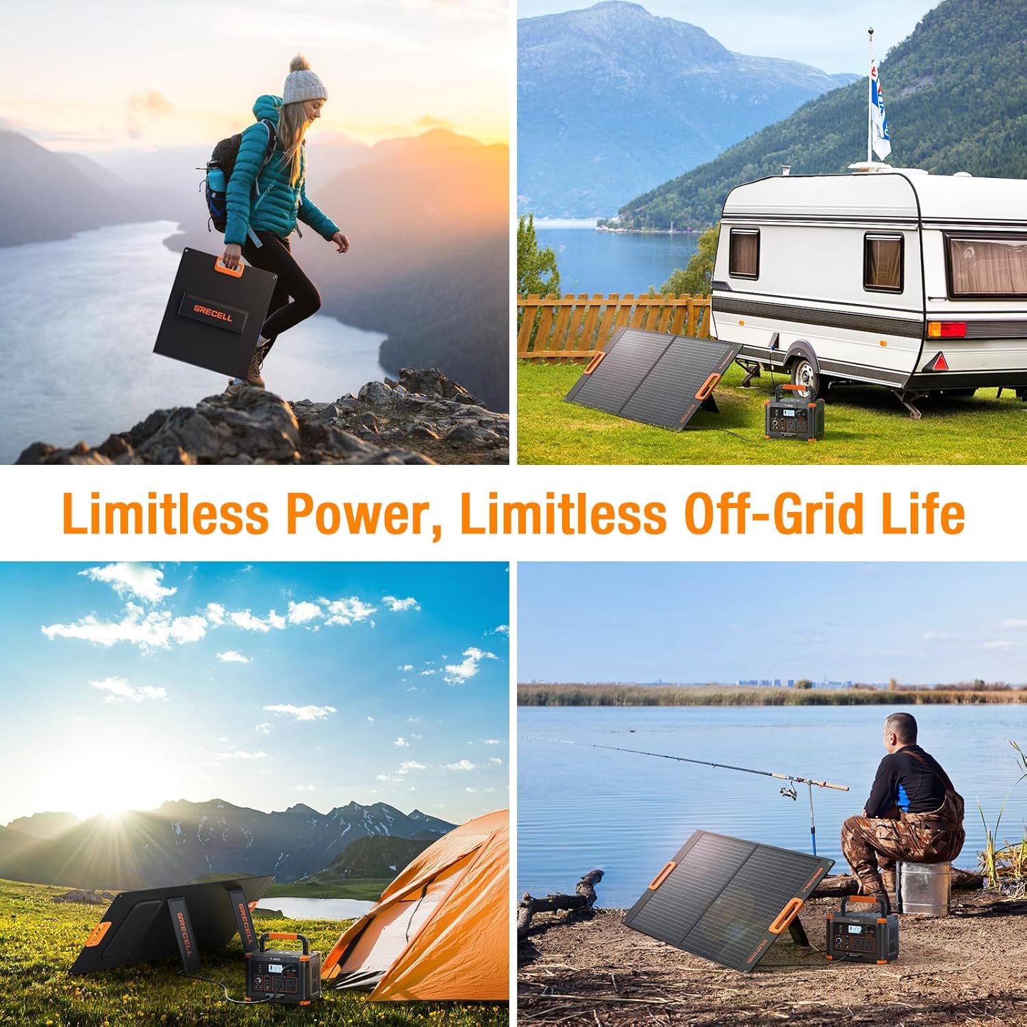 100W Foldable Solar Panel 20V Portable Charger Camping RV