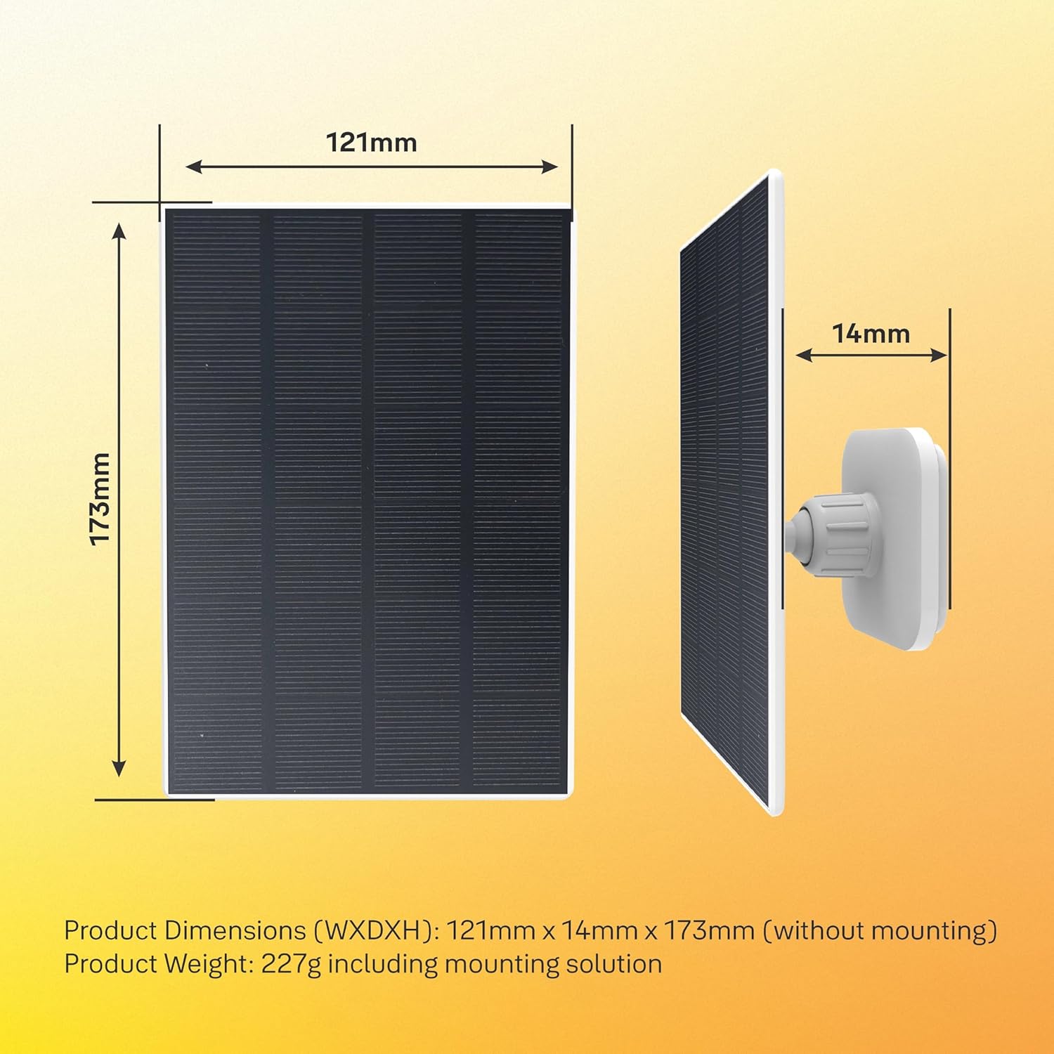 Outdoor Solar Panel Charger 3W USB C Weatherproof Camera Power