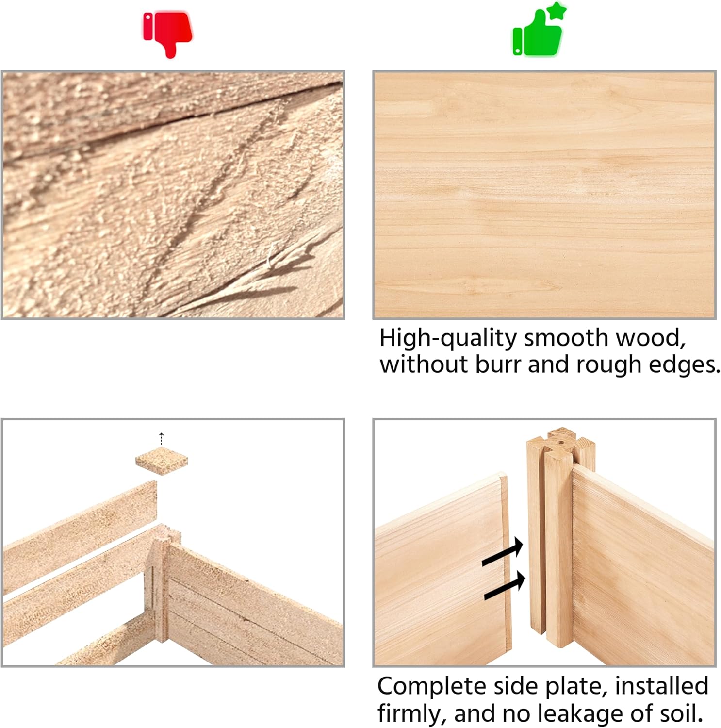 Extra Large Wooden Raised Garden Bed 241cm Divisible Planter
