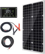 30W 12V Solar Panel Kit Battery Charger Controller RV Boat