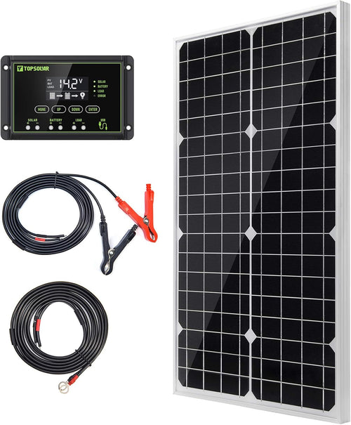 30W 12V Solar Panel Kit Battery Charger Controller RV Boat