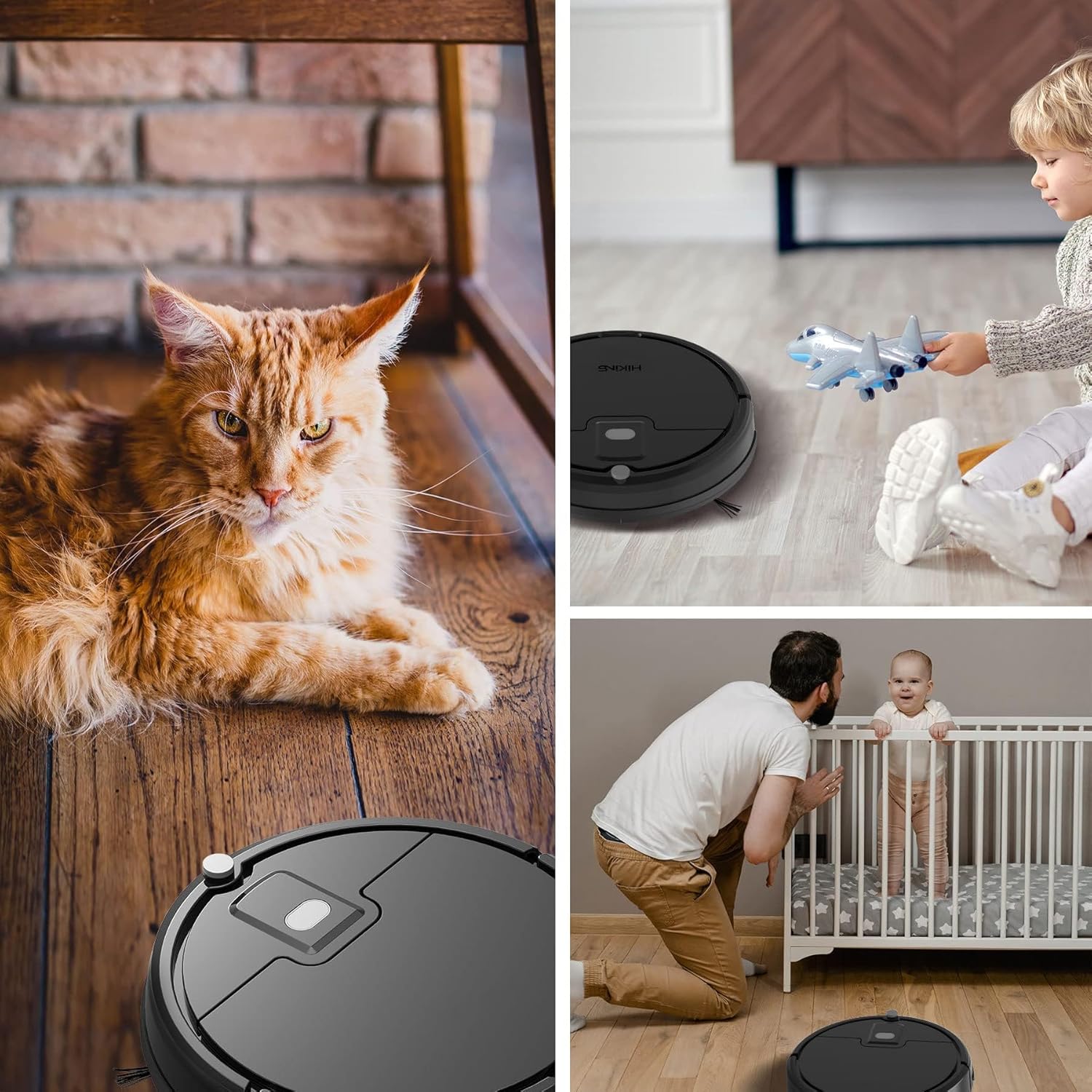 Robot Vacuum Cleaner 3100Pa Strong Suction Slim Tangle Free Auto