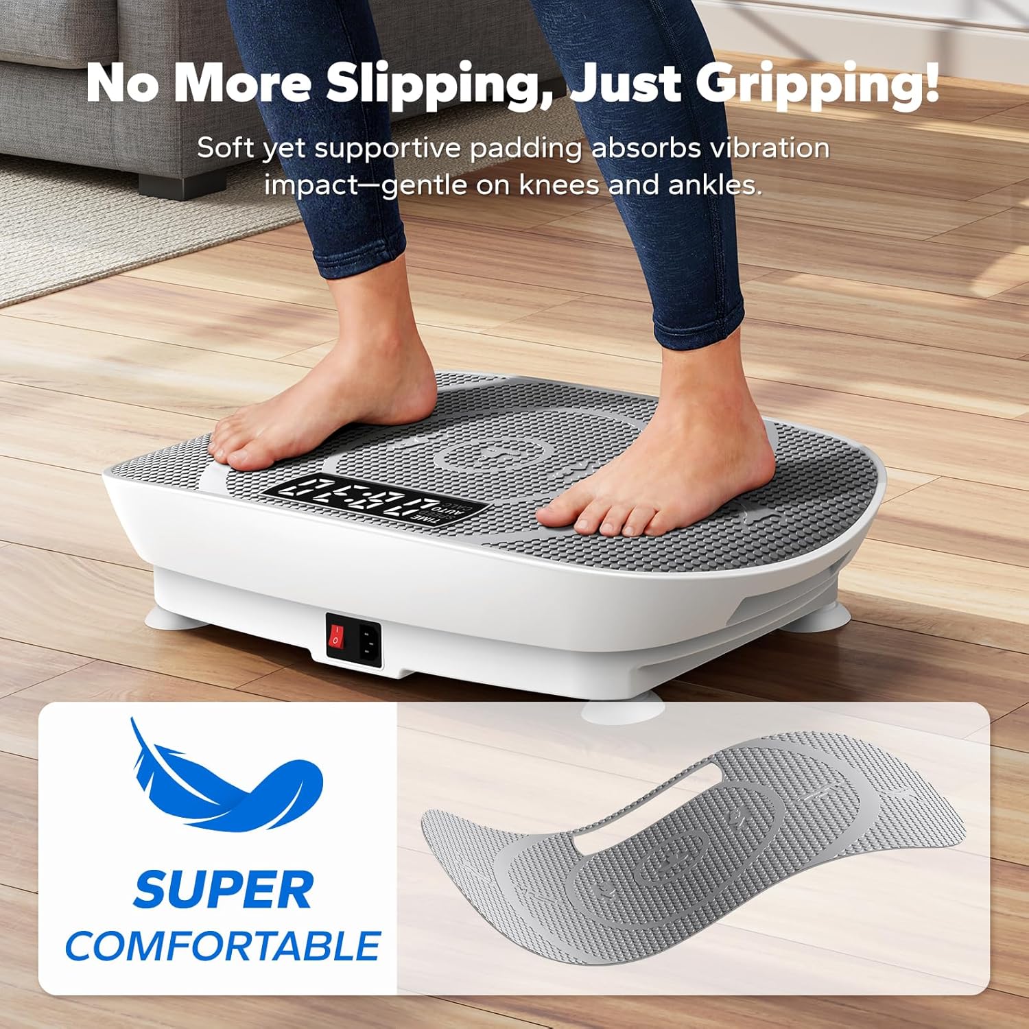 Vibration Plate Exercise Machine Quiet Fitness Platform LED Remote