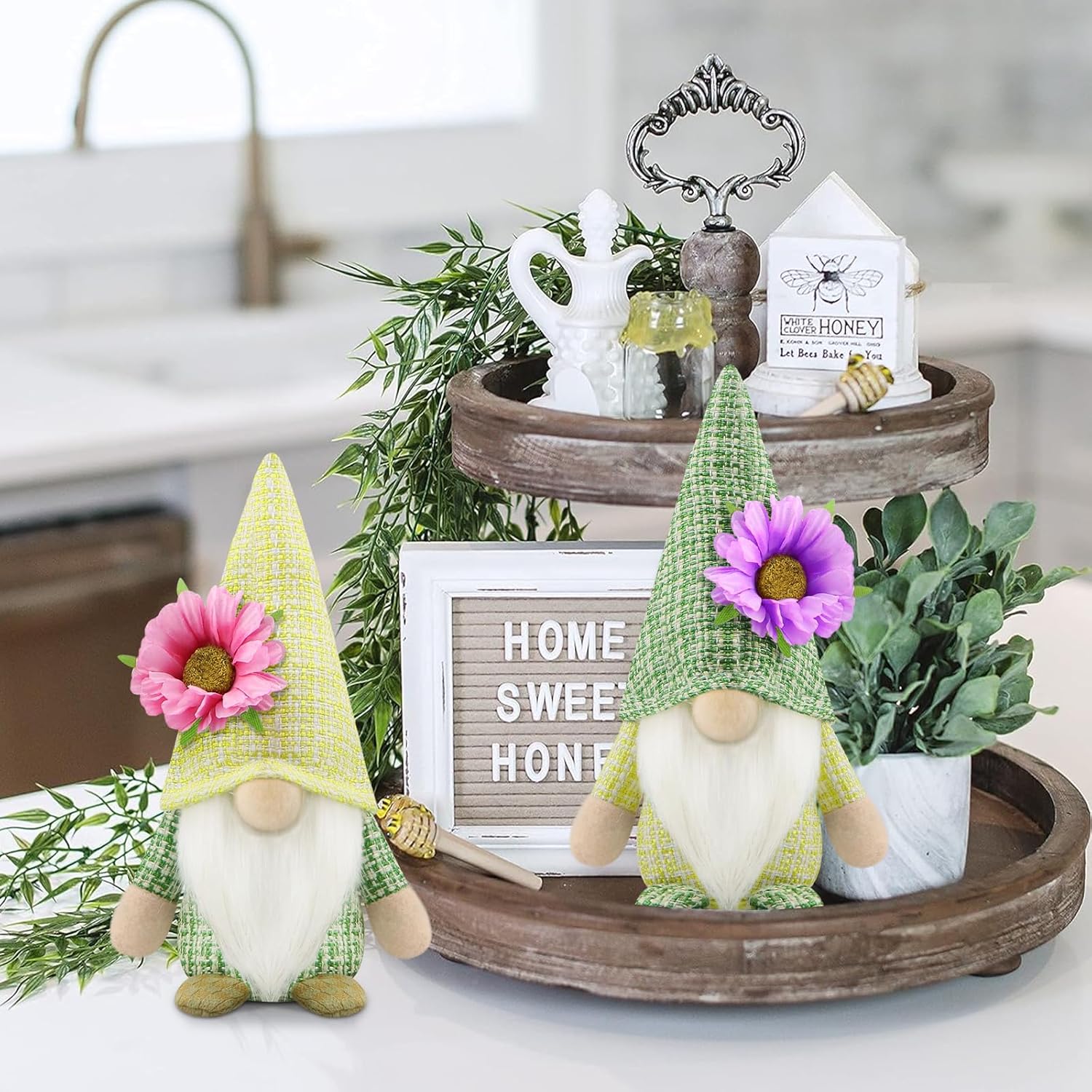 Spring Gnome Set of 2 Easter Flower Gonks Plush Home Decor