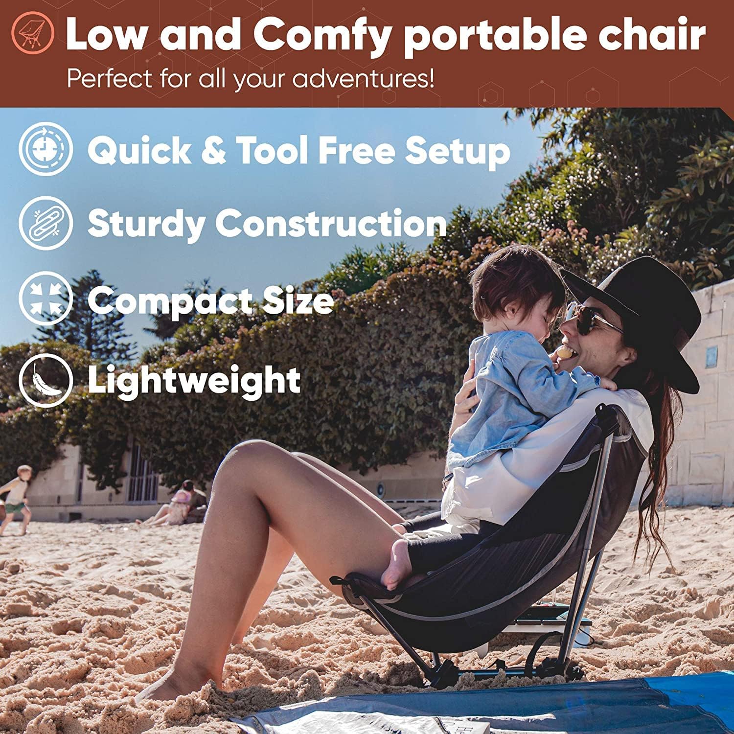 Ultralight Camping Chair Compact Foldable Grey