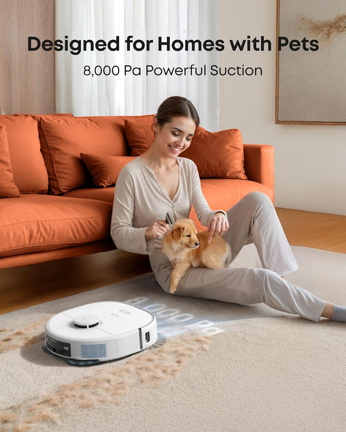 Robot Vacuum Mop 8000Pa Auto Empty Wash Dry AI Obstacle Avoidance