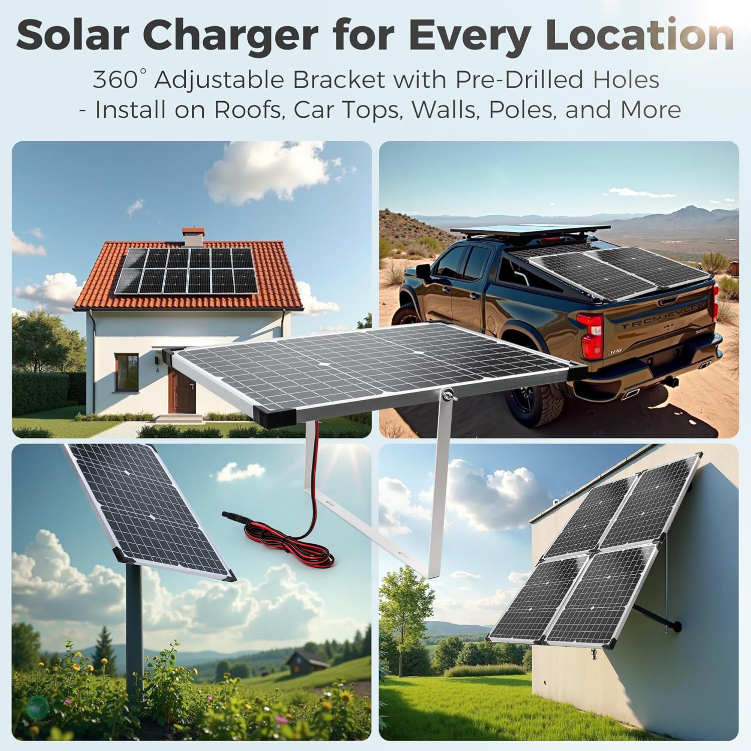 30W Solar Panel Kit 12V MPPT Battery Charger RV Boat