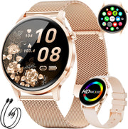 Womens AMOLED Smart Watch Rose Gold Mesh Call