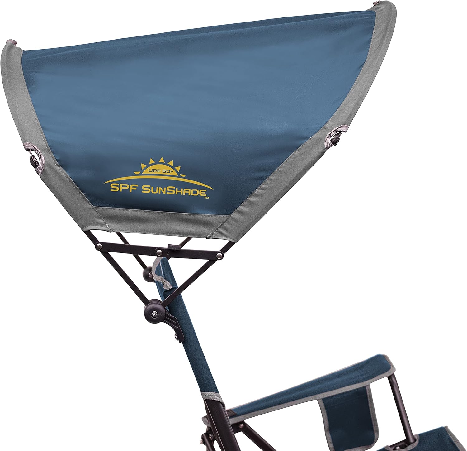 Rocking Camping Chair with UPF 50 Canopy Blue