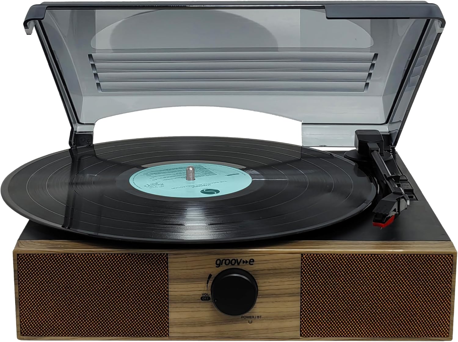 Retro Bluetooth Turntable with Speakers Alarm Clock