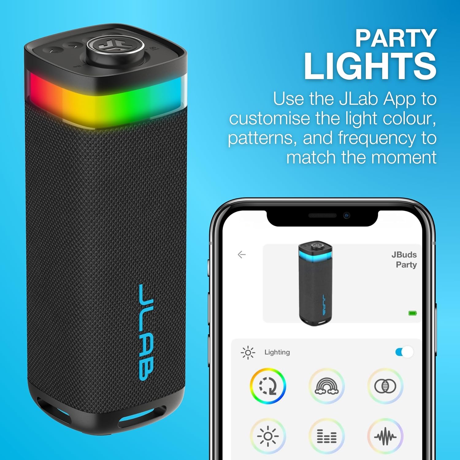 Bluetooth Party Speaker 30W Portable RGB Lights 12H Waterproof
