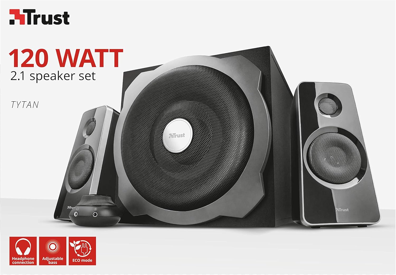 2.1 PC Speakers Subwoofer 120W Deep Bass AUX Control